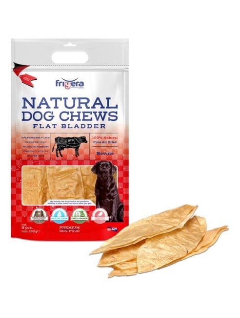 Frigera - BLAND 3 FOR 108 - Natural Dog Chews Okseblære flad 5stk