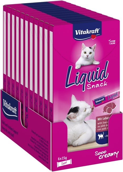 Vitakraft - 11 x Liquid Snack with Liver Sausage and Biotin for cats  6x15gr(58066)