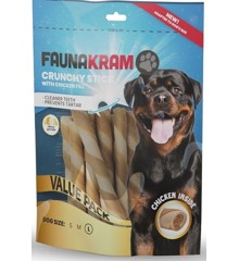 Faunakram - 4 poser af 300gr  Crunchy dental stick L  (OBS bedst før 5/8-2024)