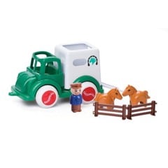 Viking Toys - Jumbo Hestetransport M/1 Pers.+2 Heste+hegn