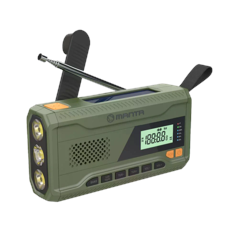 Manta - Tragbares Notfall-FM-Radio mit Kurbel, Solar-Powerbank, Taschenlampe