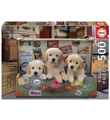 Educa - 500 Pcs - Puppies in the Luggage (017645)