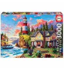 Educa - 3000 pcs - Lighthouse near the ocean Puzzle (80-18507)