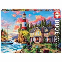 Educa - 3000 pcs - Lighthouse near the ocean Puzzle (80-18507)