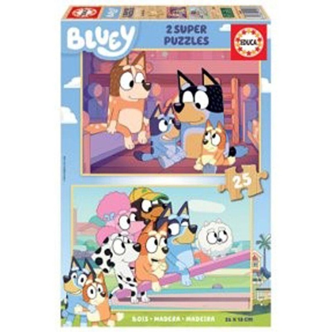 Educa - Bluey 2 X 25 puslespil - Træ