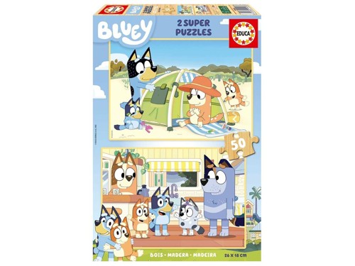Educa Puzzle Bluey - Lot De 2 Puzzles 25 Pièces Chacun, Grandes Pièces, Dès 4 Ans - Encres Végétales (26x18 Cm)