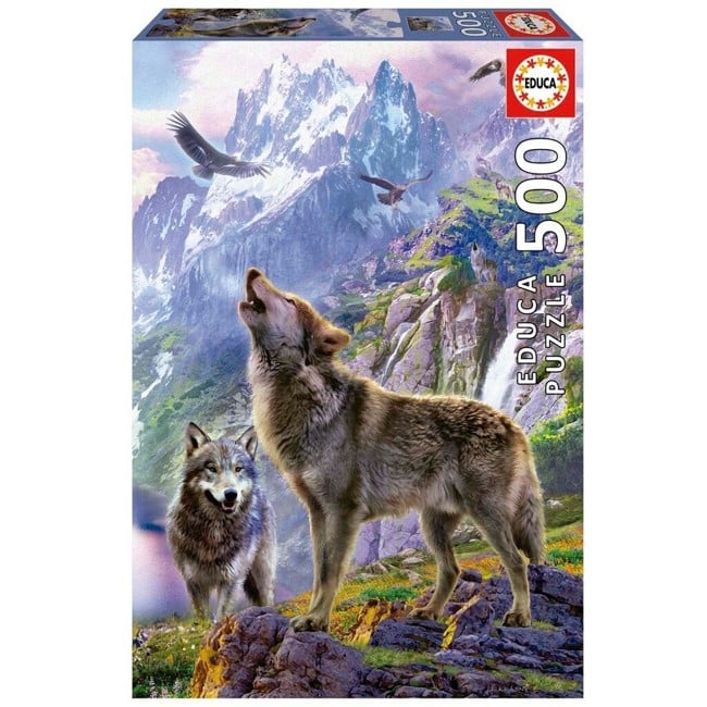 Educa - 500 pcs - Wolves In The Rocks puzzle (80-19548)