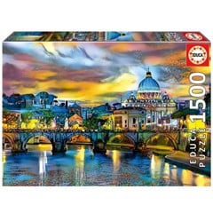 Educa - 1500 pcs - St Peters Basilica & St Angelo Bridge puzzle ( 80-19617)