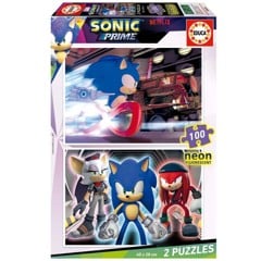 Educa - 2x100 Sonic Prime Neon Puzzle (80-19629)