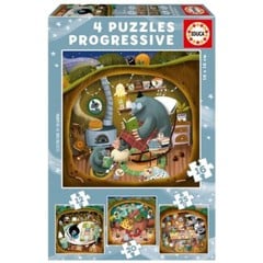 Educa - Progressive Puzzle Forest Tales 12-16-20-25 pcs (80-19685)