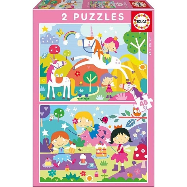 Educa - 2X48 Unicorns/Fantasy puzzle (80-19993)