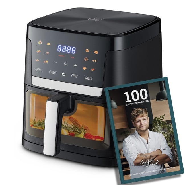 Sobczyk - Digital airfryer 7L Sort + Kogebog med 100 airfryer opskrifter