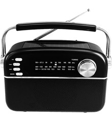 Manta - FM/AW/SW bærbar radio med solpanel