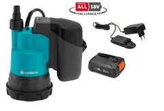 Gardena Battery-powered submersible pump for clean water 2000/2 18V, set.