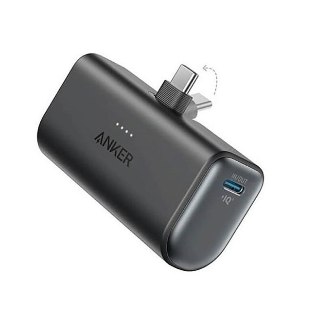 Anker - Nano Power Bank (22.5W, Inbyggd USB-C-kontakt), Svart