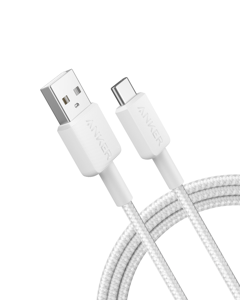 Anker - 322 USB-A naar USB-C Kabel Nylon, 0.9M, Wit