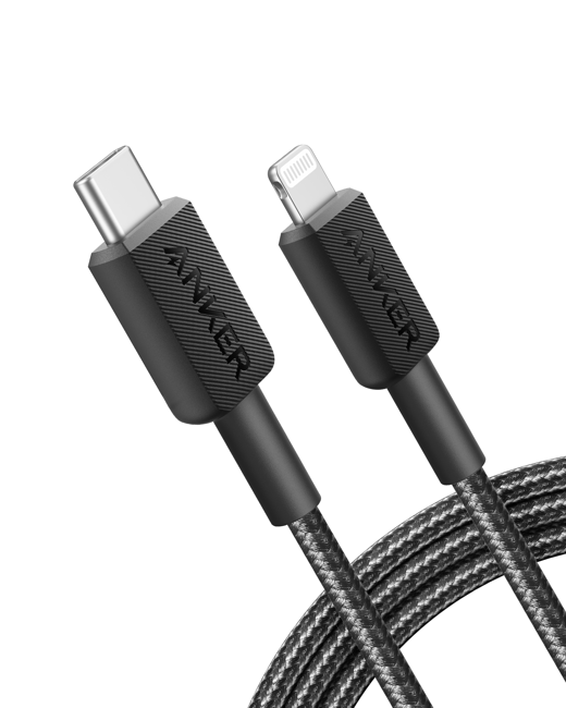 Anker - 322 USB-C auf Lightning Kabel Nylon, 0,9M, Schwarz