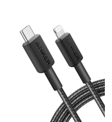 Anker - 322 USB-C Lightning-kaapeli Nylon, 0,9M, Musta