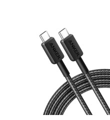 Anker - 310 USB-C till USB-C Kabel (0,9M, 240W Flätad), Svart