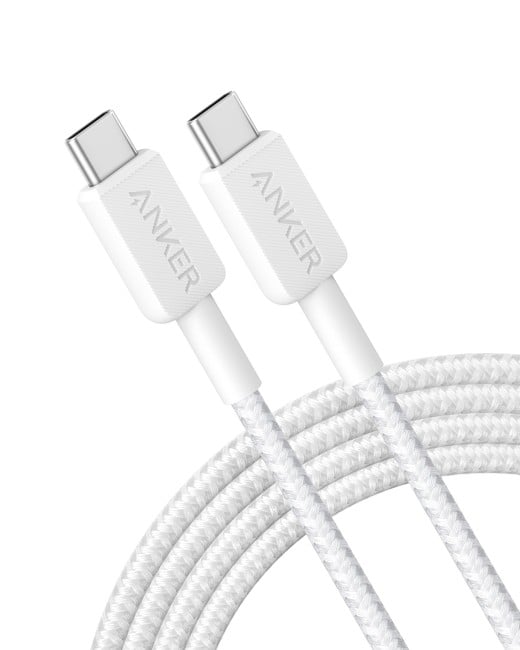 Anker - 322 - USB-C til USB-C Kabel - Nylon 1.8 Meter - Hvid