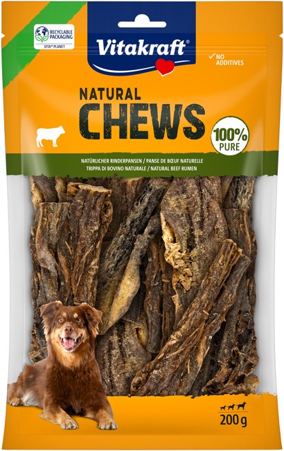 Vitakraft - NATURAL CHEWS Naturlig oksekallun tørret hundesnack 200 g