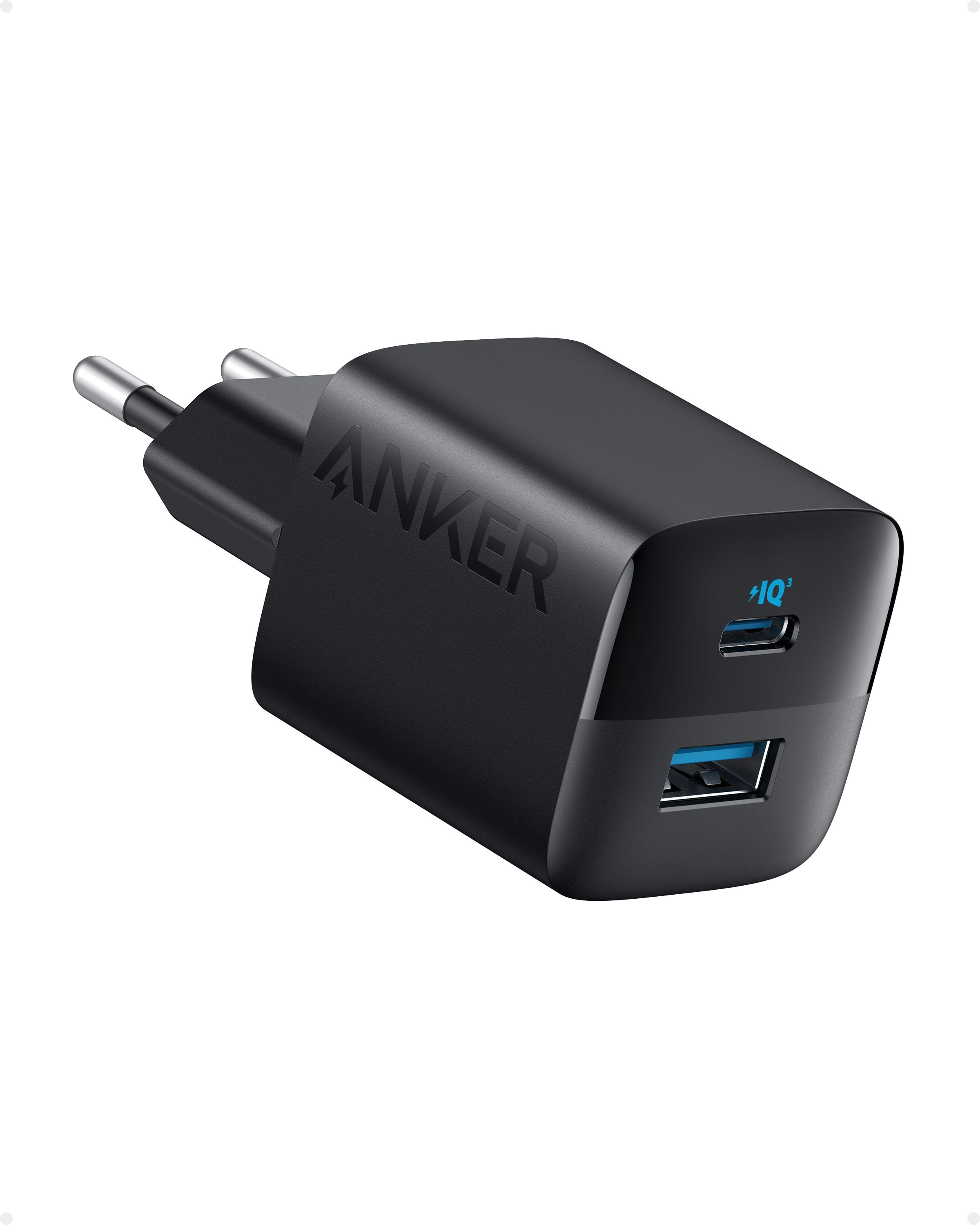 Anker 323 Oplader - 33W USB-C & USB-A Hurtig Vægoplader - Sort