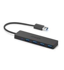 Anker - 4-Port Ultra Slim USB3.0 Data Hub, Musta