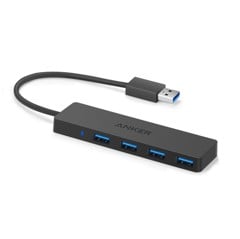 Anker - 4-Port Ultra Slim USB3.0 Data Hub, Musta