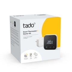Tado Smart Termostat X – Kabelanslutet Startpaket med Bridge X för Pannor, Golvvärme & Värmepumpar – Vit