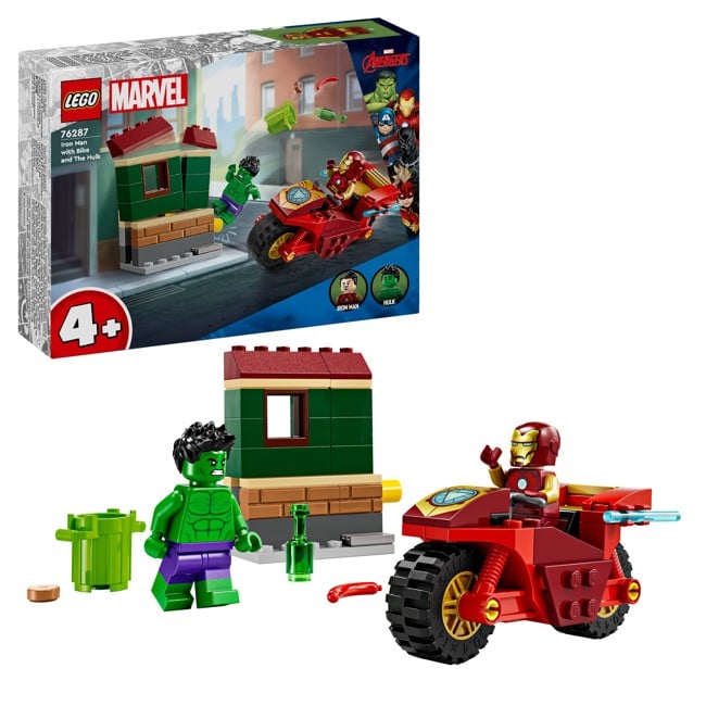 LEGO - Super Heroes - Iron Man med motorcykel och Hulk (76287)