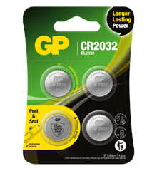 GP - Lithium Cell Battery CR2032, 3V, Safety Seal, 4-pack