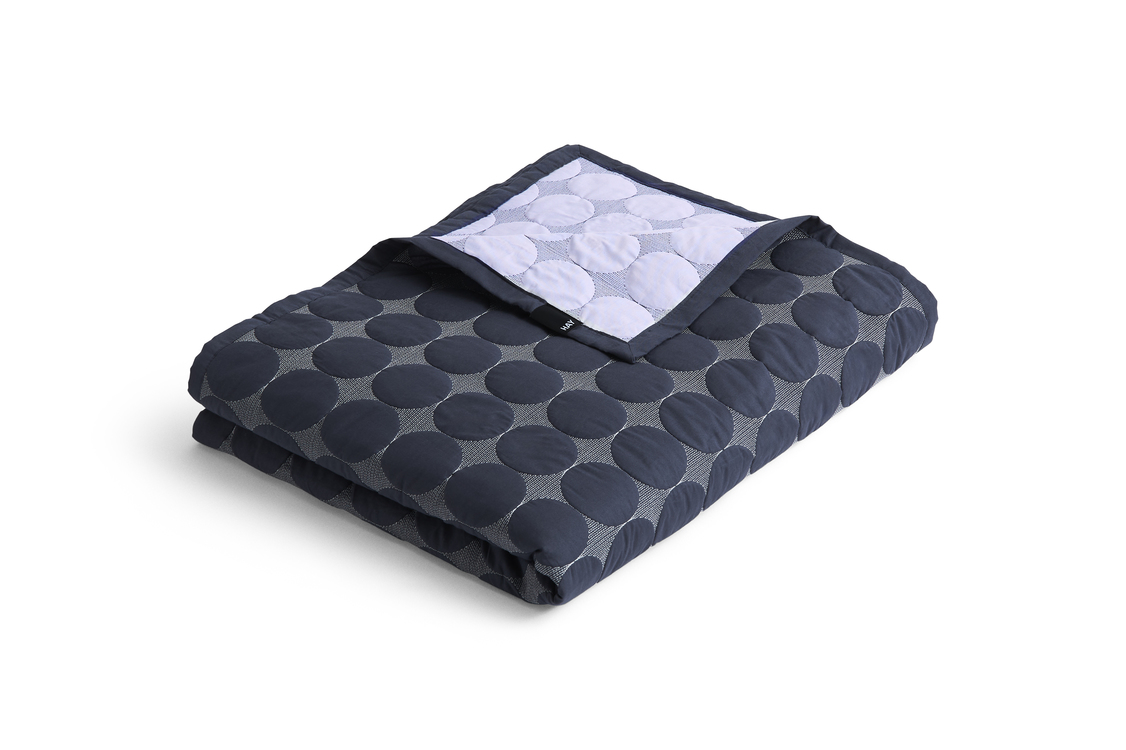 HAY - Mega Dot (Organic) Sengeteppe 195x245 Midnight Blue