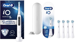 Oral-B - iO5s Quite White Electric Toothbrush + iO Ultimate Clean Replacement Heads 4ct (Bundle)