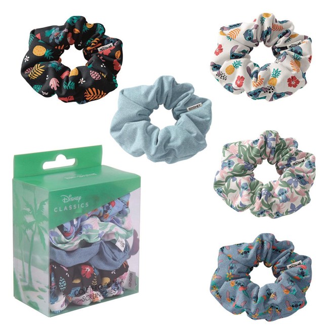 Cerda - Hair Accessories Scrunchies 5 pieces - Disney Stitch (2500001914)