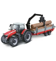 BURAGO - Massey Ferguson 8740S 10cm with Tree Forwarder (143025)