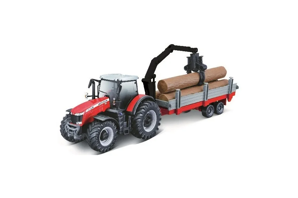 BURAGO - Massey Ferguson 8740S 10cm with Tree Forwarder (143025)