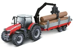 BURAGO - Massey Ferguson 8740S 10cm with Tree Forwarder (143025)