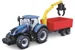 BURAGO - Tractor w/combination trailer N.H T7.615 10cm blue (141510) thumbnail-1