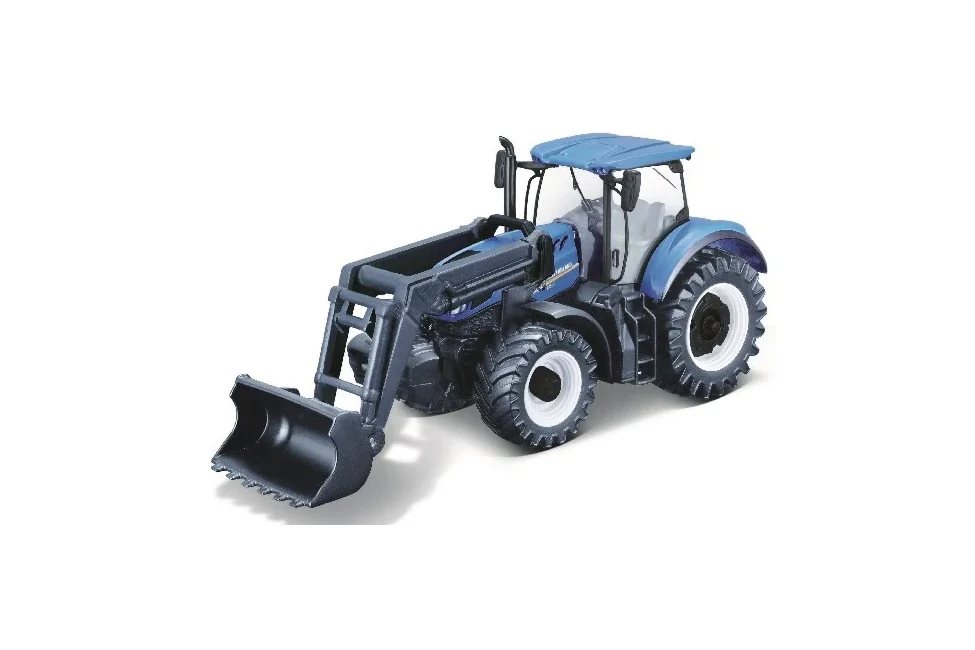 BURAGO - Tractor w/front loader N.H. T7.615 10cm blue (141504)