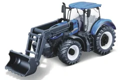 BURAGO - Tractor w/front loader N.H. T7.615 10cm blue (141504)