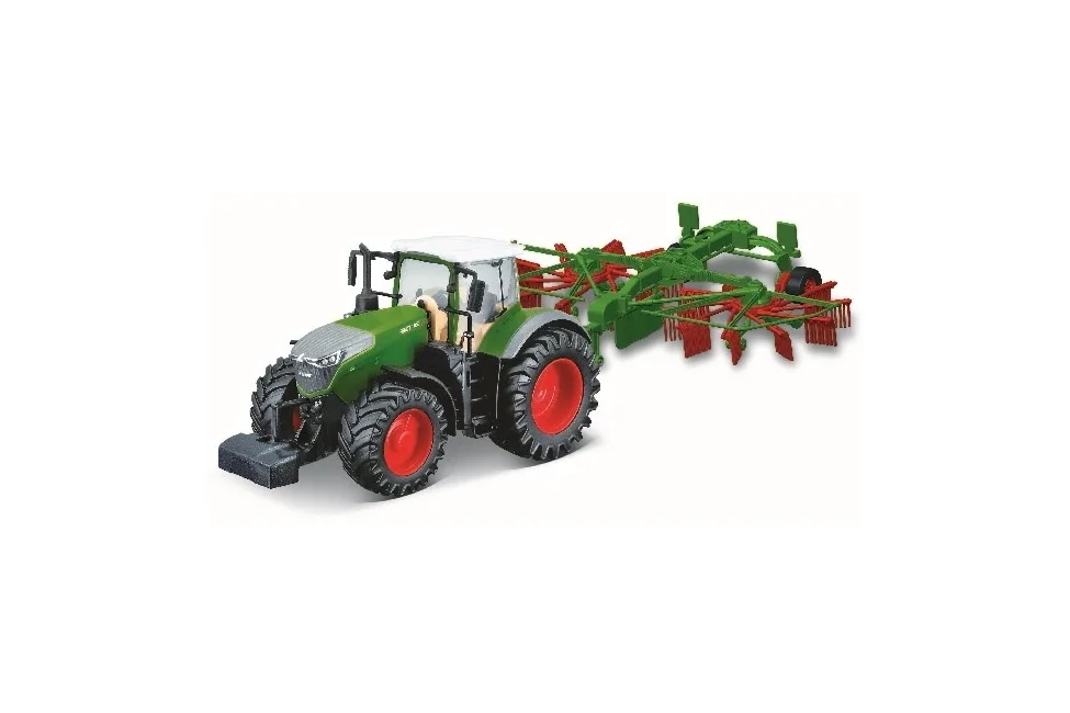 BURAGO - Tractor w/whirl rake Fendt 1050 Vario 10cm green (141506)