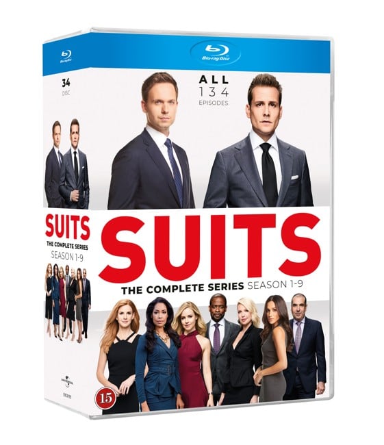 SUITS complete collection Season 1 - Season 9 - ALL 134 EPISODES - 34 BLU RAY DISCS -  MULTIPLE SUBTITLES ON SEVERAL SEASONS - SEE BACKSIDE