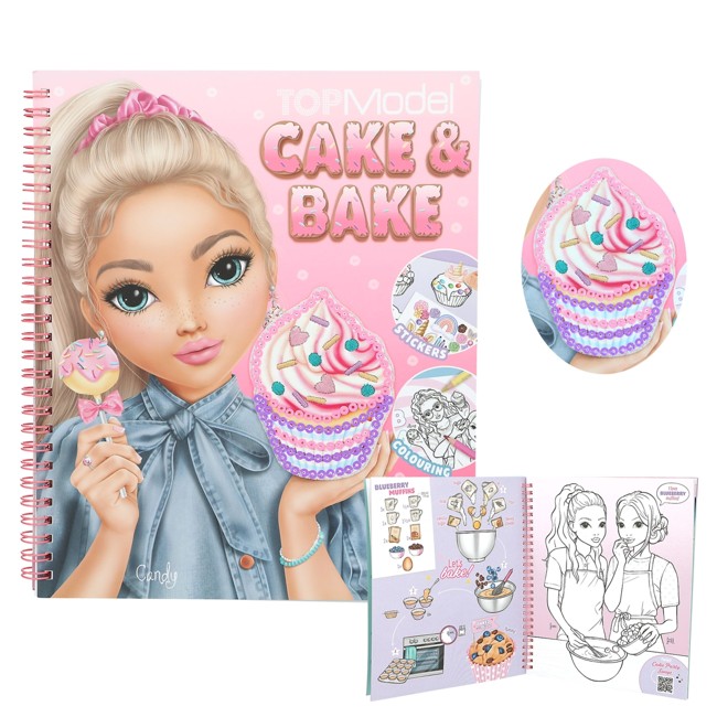 TOPModel - Cake & Bake Colouring  Book With Sequins ( 0413386 )