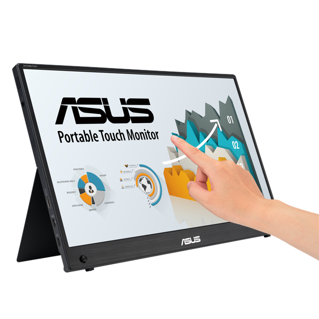 ASUS - ZenScreen 15.6" MB16AMTR Portable USB-C 10-point Touch 1920x1080p IPS Built-in Battery