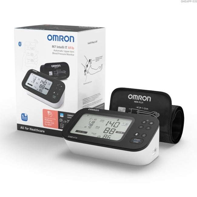 OMRON - M7 Intelli Afib Blóðþrýstingsmælir - 5 Ára Ábyrgð