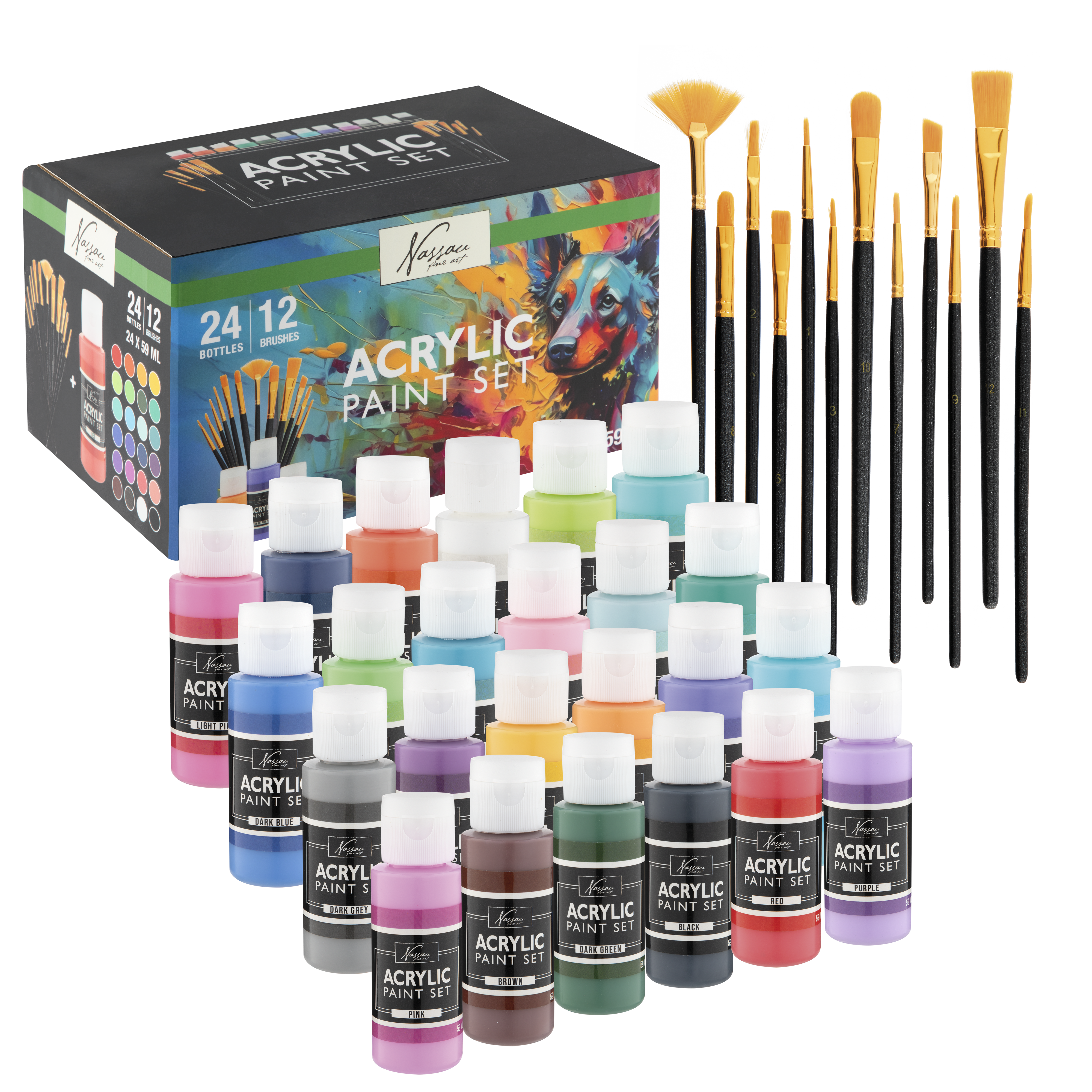 Nassau - Paint acrylic&12 brushes (AR0765/GE)