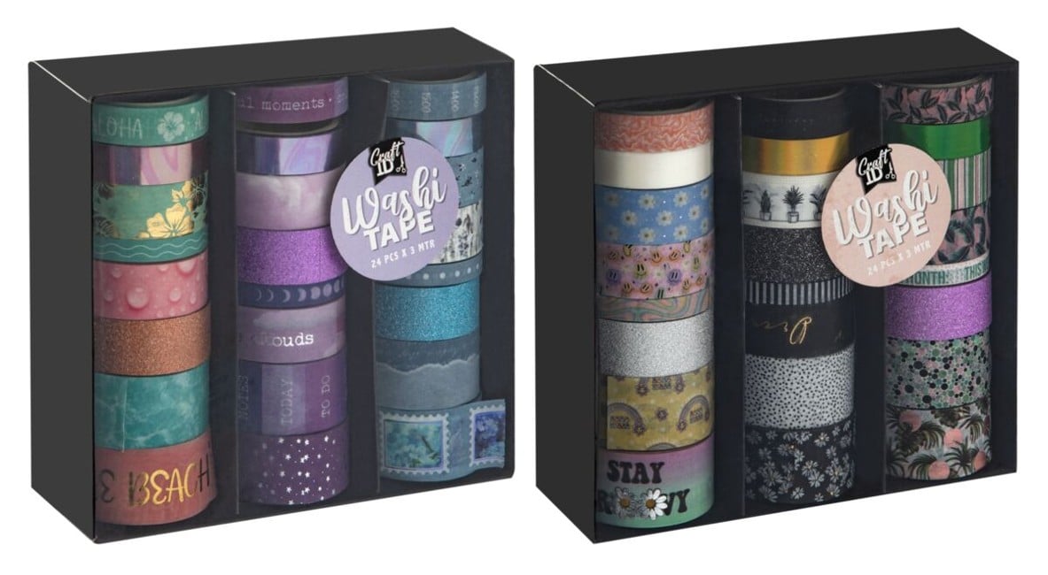 Craft ID - Washi tape 24 stk Assorteret