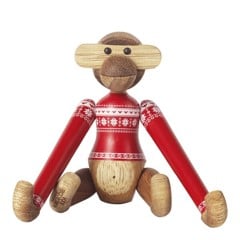 Kay Bojesen - Monkey in christmas jumper 2024 teak/limb Mini