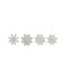 House Doctor - Julepynt, HDSnowflake - Hvid - Set of 4 - dia: 15 cm