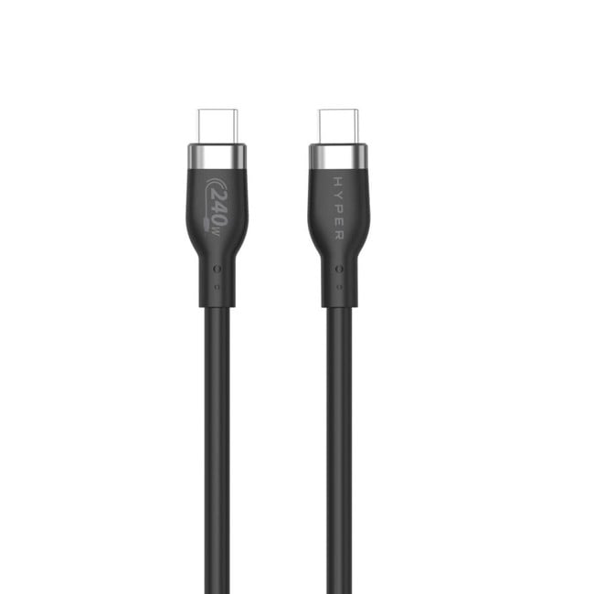 Hyper - 1M Silicone 240W USB-C Charging Cable - Black